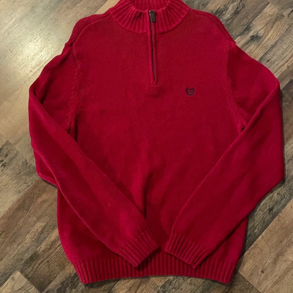 Chaps Ralph Lauren red sweater half zip